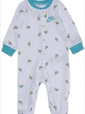 Nike Newborn Infant Footed Blue Green Shoes Sleeper